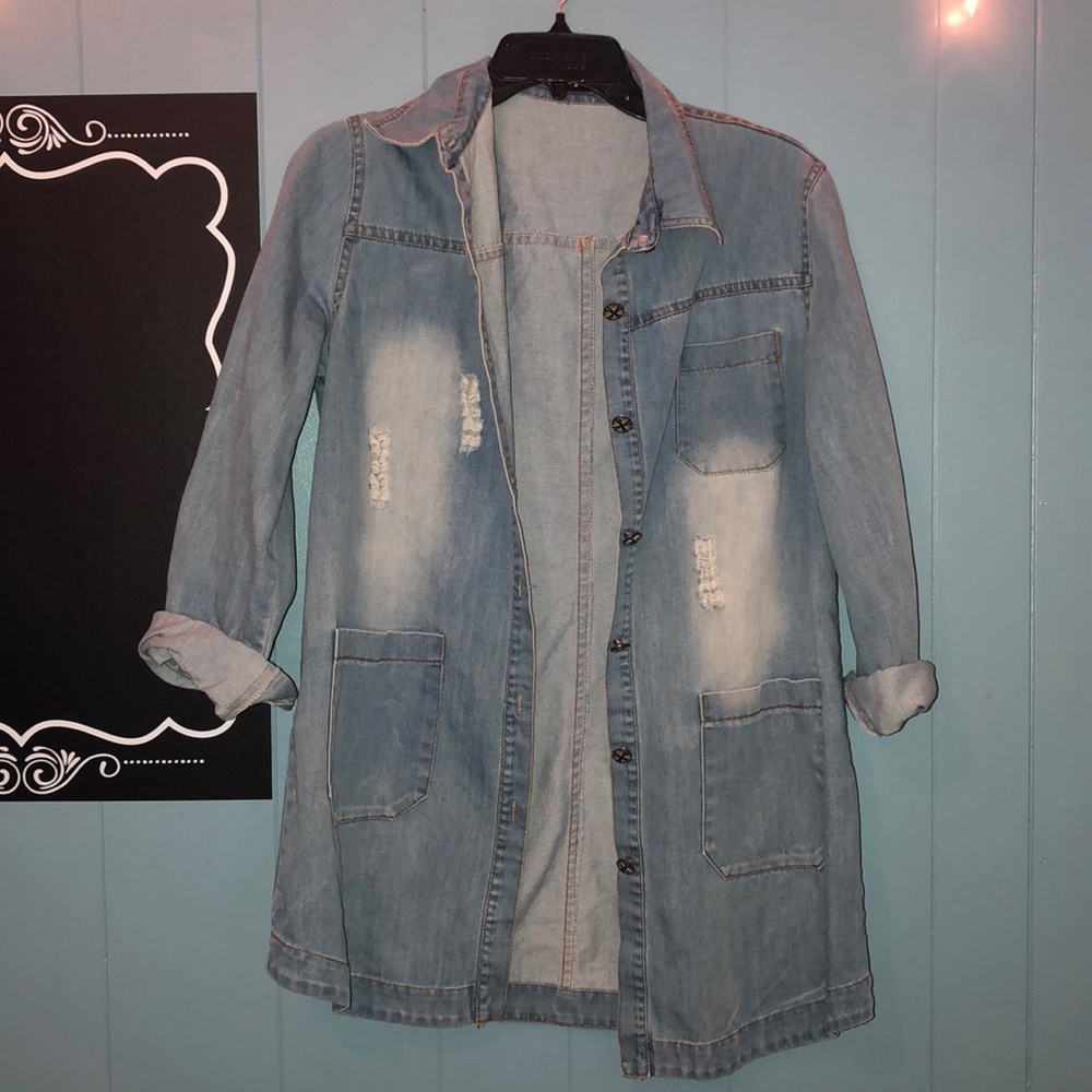 Long denim jacket